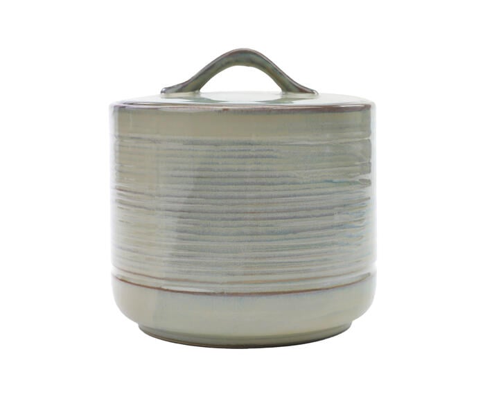 Pote em Cer&acirc;mica com Textura Listra Cinza - image 0