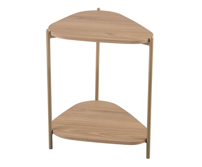Mesa Lateral Com Prateleira Org&acirc;nica Hanover e Dourado - image 0