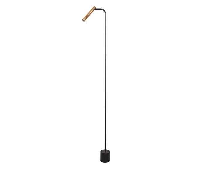 Lumin&aacute;ria de Ch&atilde;o Aguitoni Preto e Dourado - Bivolt - image 0