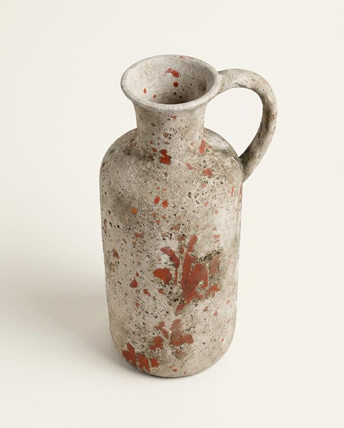 Vaso Estilo Jarra em Cer&acirc;mica I R&uacute;stico Branco - image 0