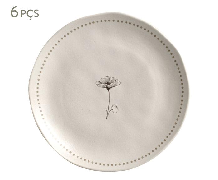 Jogo de Pratos Raso Org&acirc;nico Amana Floral - image 0