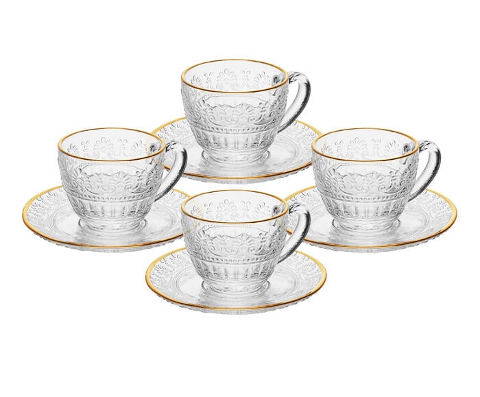 Jogo de X&iacute;caras para Caf&eacute; com Fio Dourado Mauve - image 1