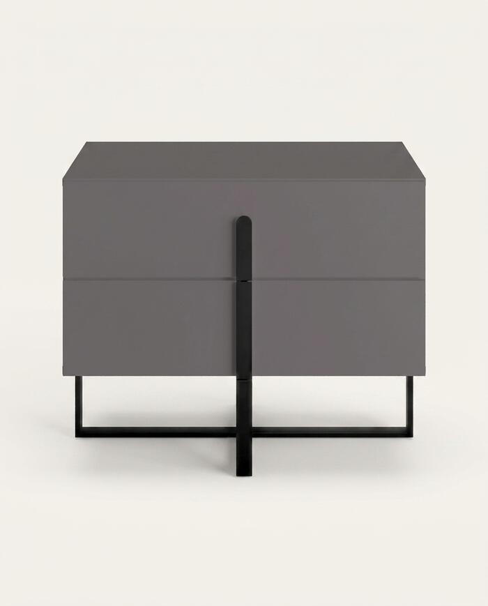 Mesa de Cabeceira Auri Cinza e Preto - image 0