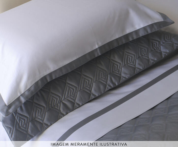 Colcha Matelassada 400 Fios com Toque Acetinado - Cinza Escuro - image 1
