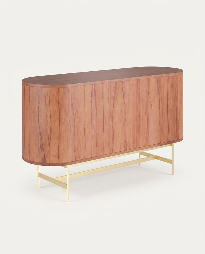 Buffet Curvo Evy Castanho e Dourado image number 4