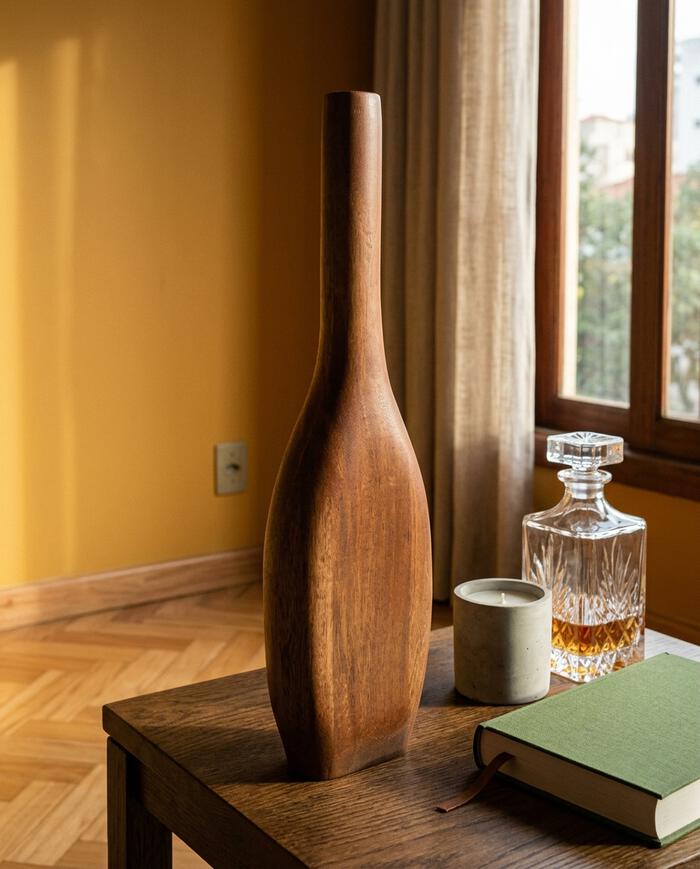 Vaso em Madeira Quatrine - Marrom Claro image number 3