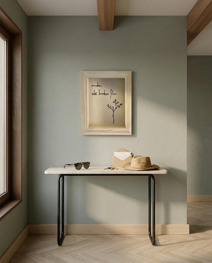 Quadro Caixa Bordado - Muda At&eacute; Brotar Flor - image 1