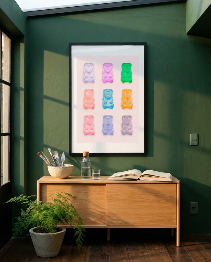 Quadro Gummy Bear com Moldura Preta - image 1