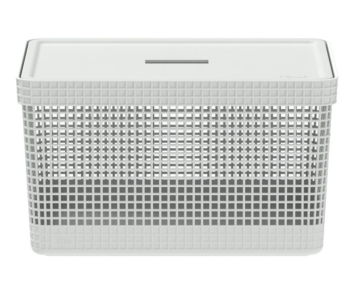 Cesto com Tampa Grid II Branco - image 0