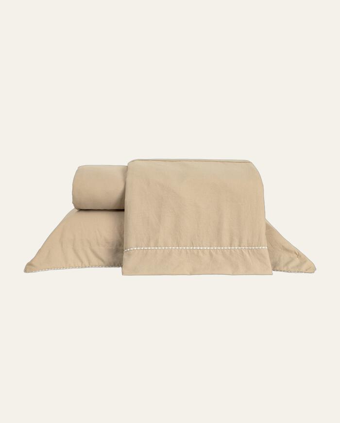 Jogo de Cama Belmonte Bege Washed - image 0