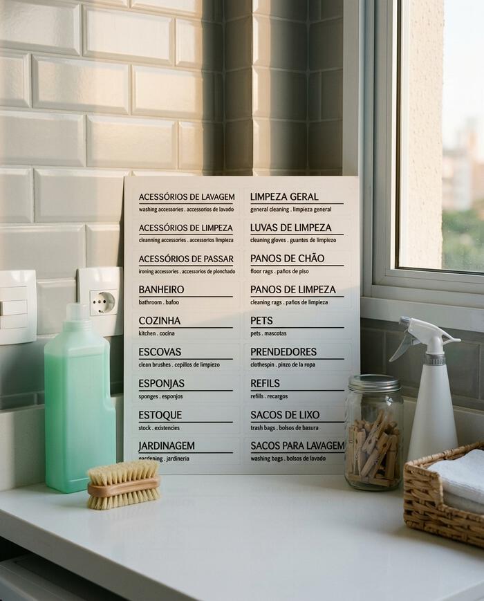 Etiquetas Adesivas para Lavanderia Branco - image 1
