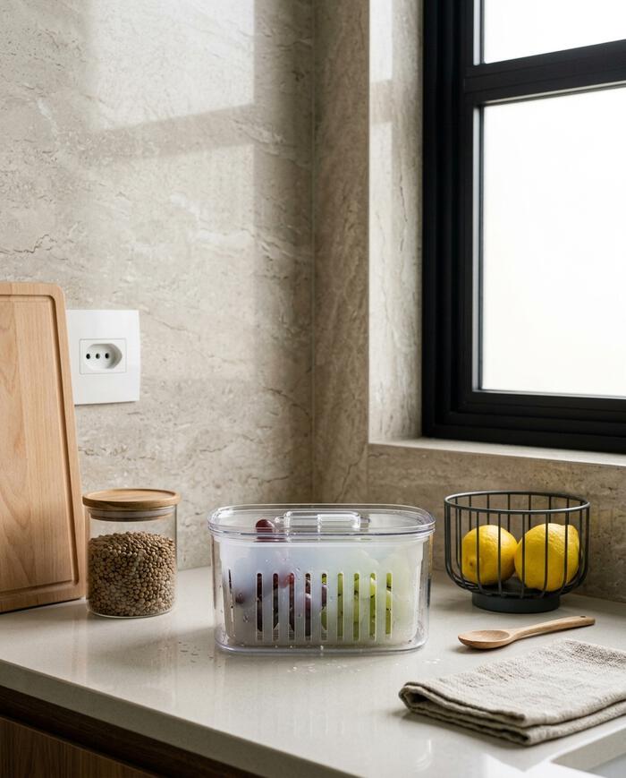 Organizador Clear Fresh com Cesto Natural image number 2