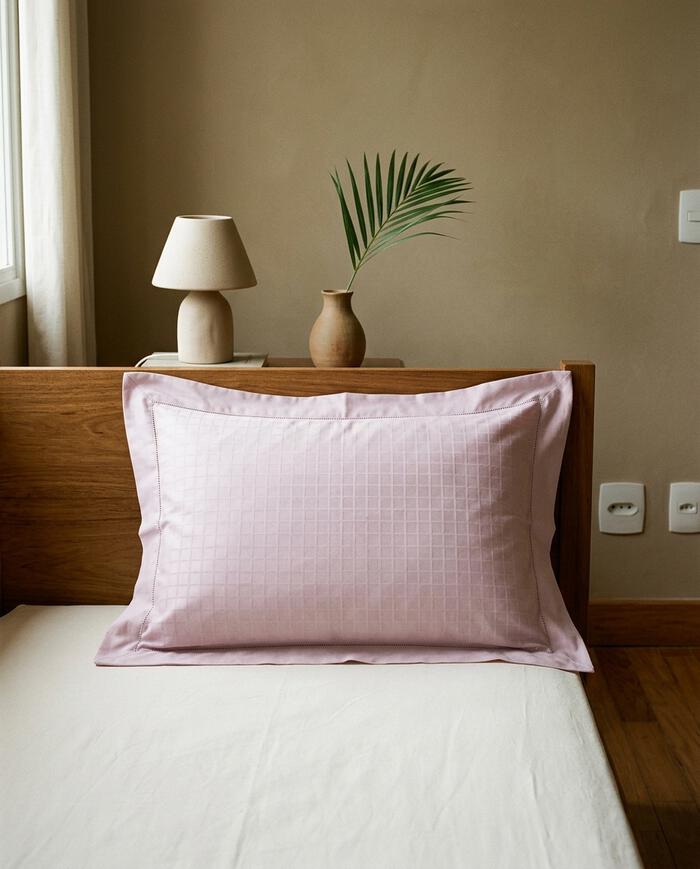Fronha Damask Square Rosa 300 Fios - image 1