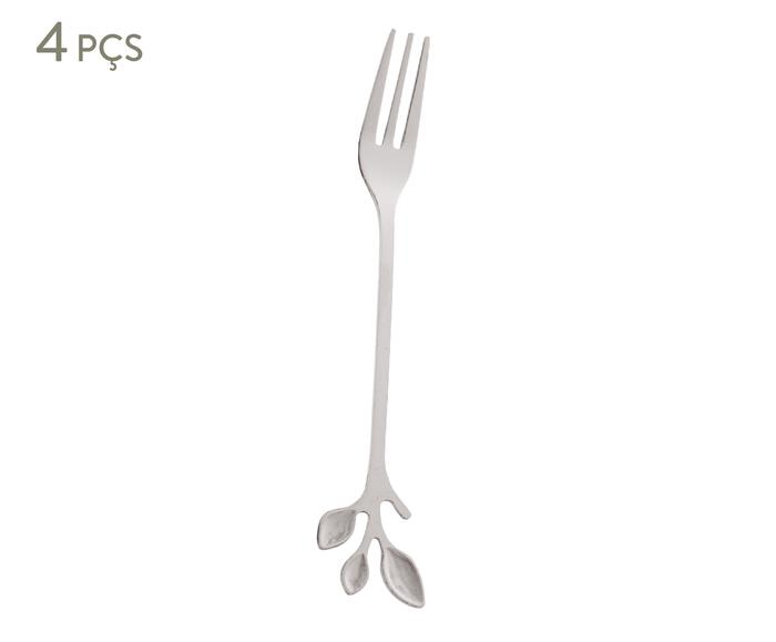 Jogo de Garfos para Aperitivo em Inox Leaves Prateado - image 0