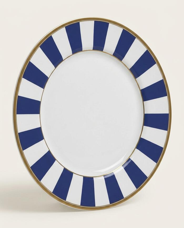 Jogo de Pratos Rasos Stripe Azul image number 1