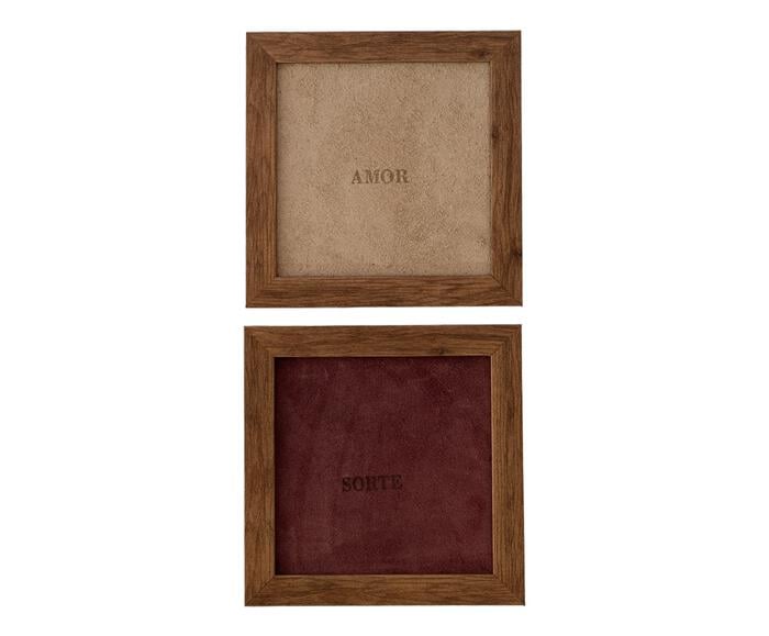 Jogo de Quadros "Amor e Sorte" Off-White e Vinho - image 1