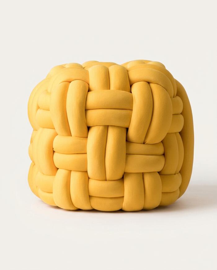 Pufe de Ch&atilde;o Amelie Amarelo - image 1
