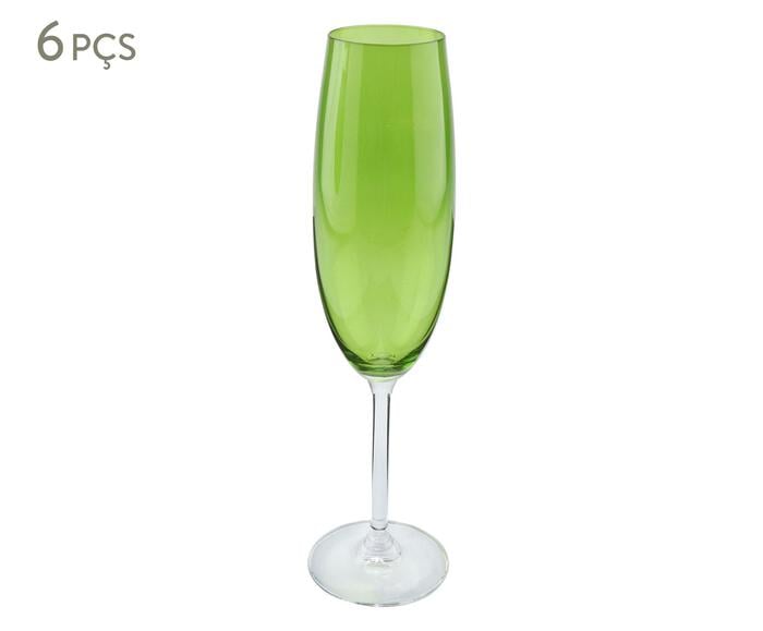 Jogo de Ta&ccedil;as para Champanhe Gastro em Cristal Ecol&oacute;gico Verde - image 0