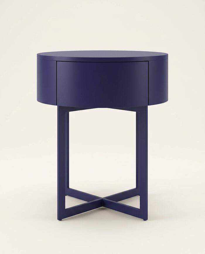 Mesa de Cabeceira Redonda Pecci Azul image number 0