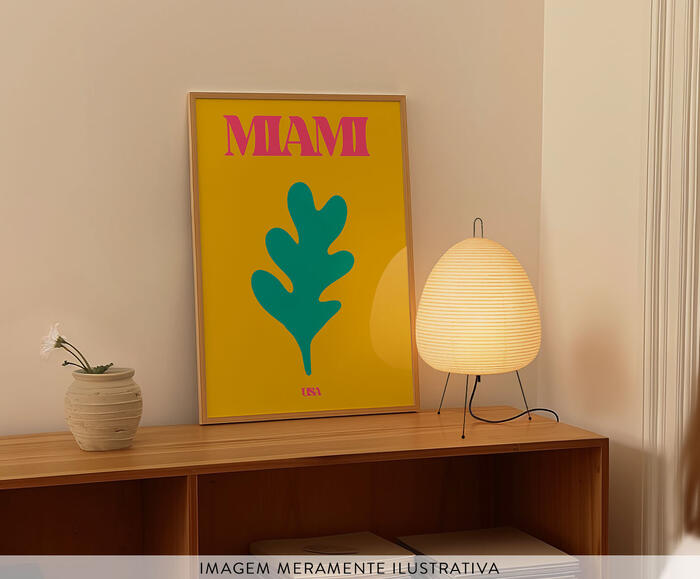 Quadro Miami com Moldura em Madeira image number 2