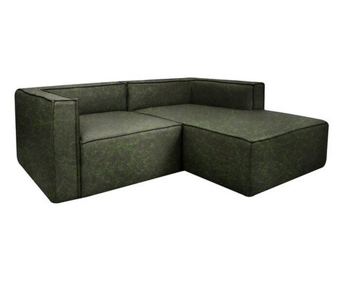 Sof&aacute; 2 M&oacute;dulos Chaise Direito Mensa em Couro image number 2