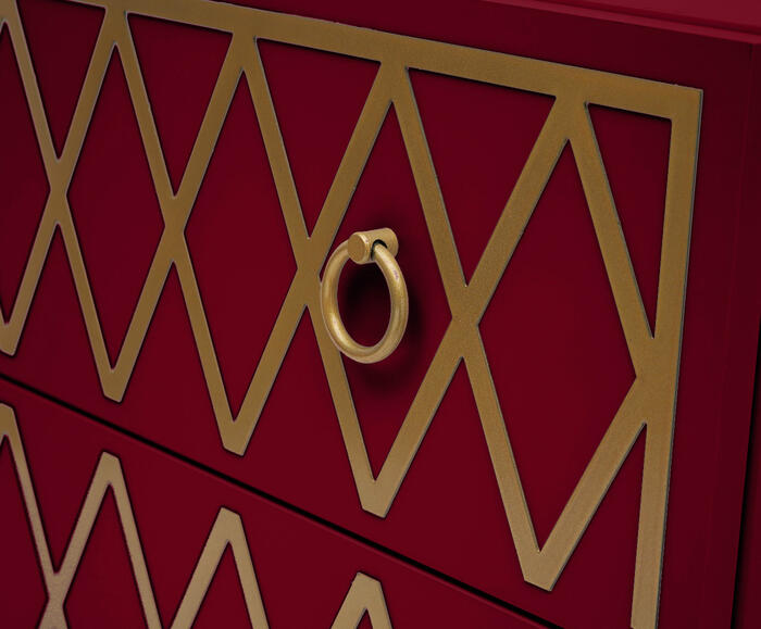 Mesa de Cabeceira Losangos Firebrick - Vermelho image number 5