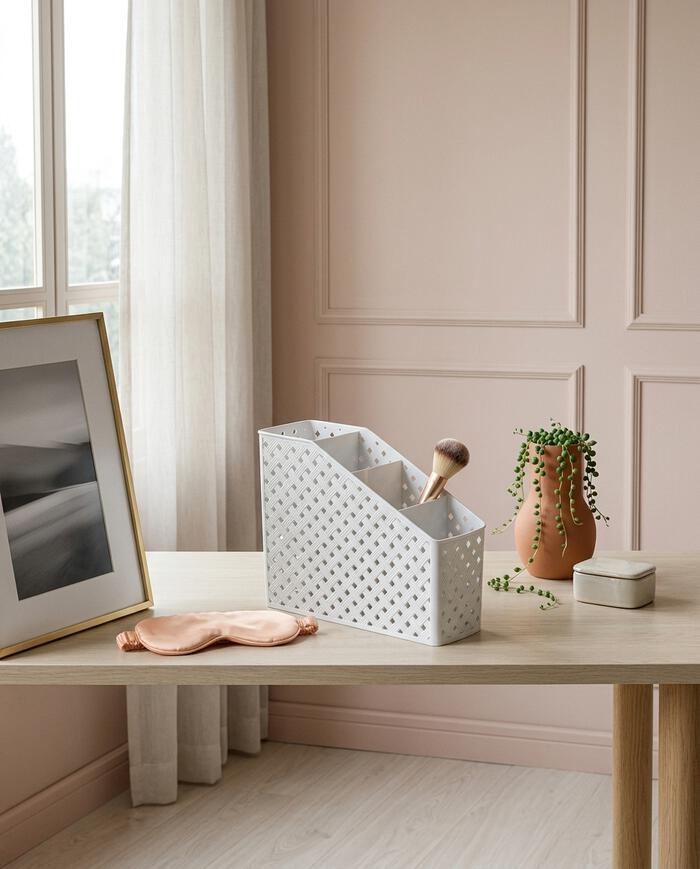 Organizador com Divis&oacute;rias Rattan - Branco image number 3