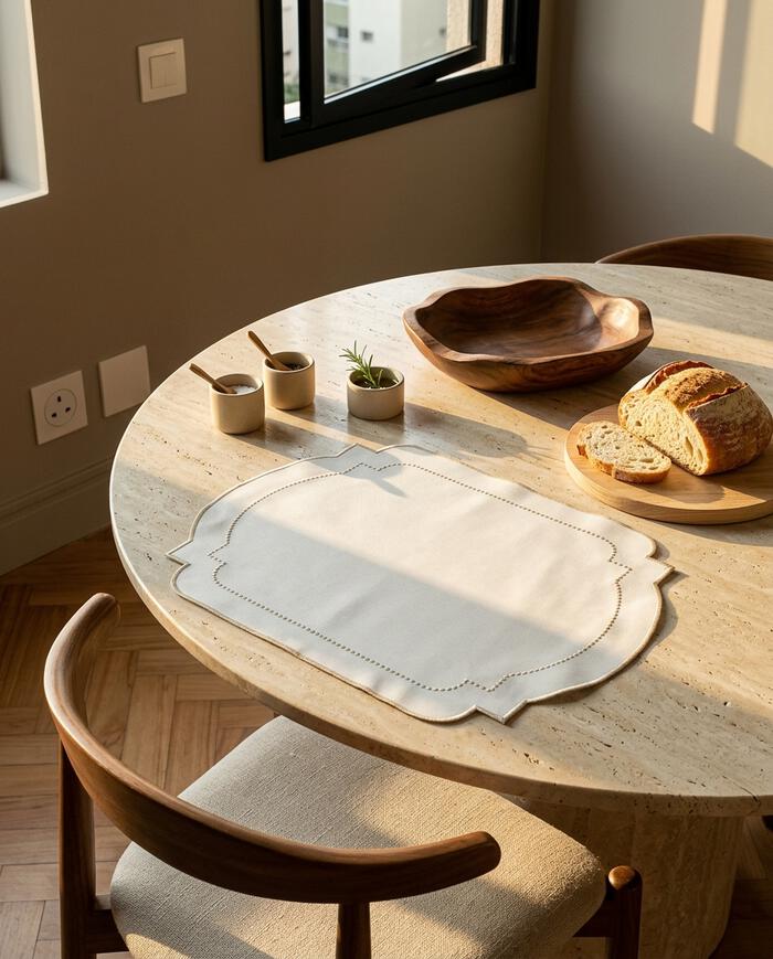 Lugar Americano em Nylon com Bordado Chilly IV - Off White image number 4