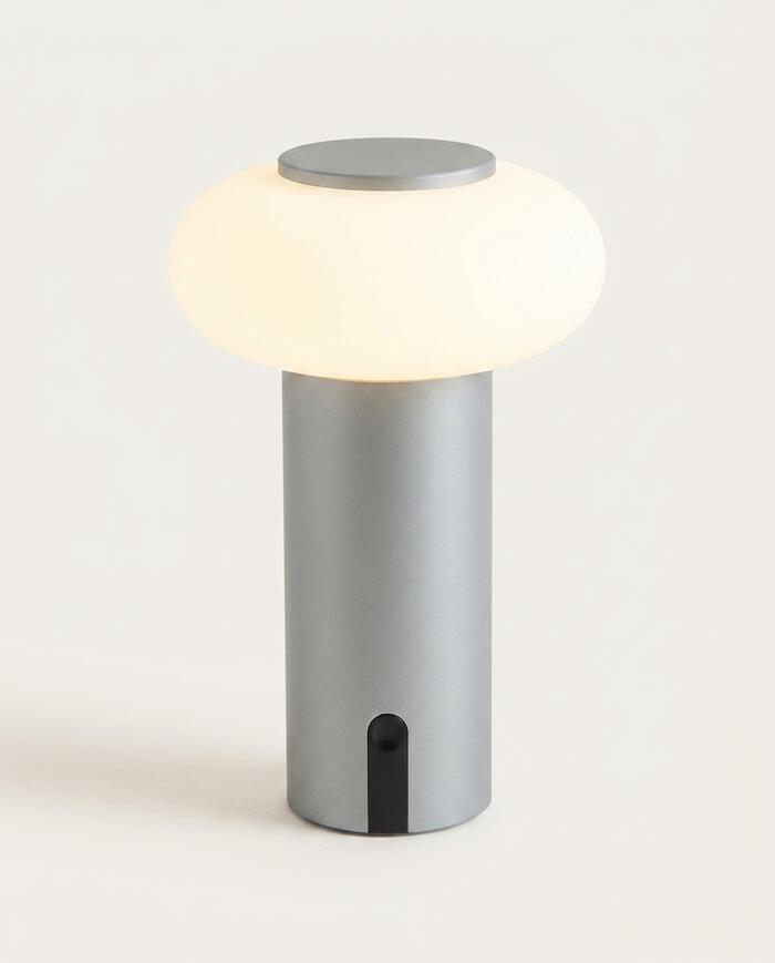 Lumin&aacute;ria de Mesa Recarreg&aacute;cel Bivolt Bonny Prata image number 2