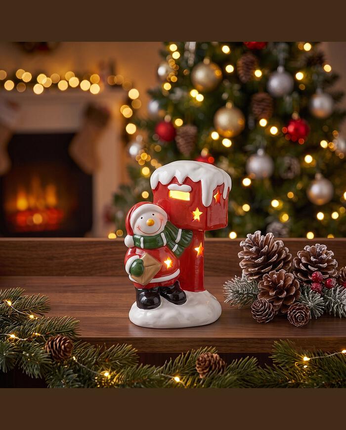 Caixa de Correio com Luz Boneco de Neve - image 1