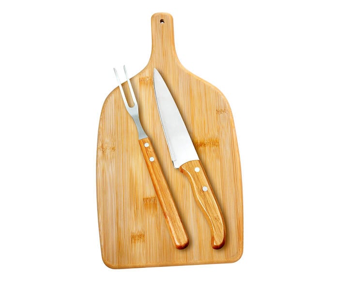 Jogo para Cozinha em Inox E Bambu Saverio - image 0