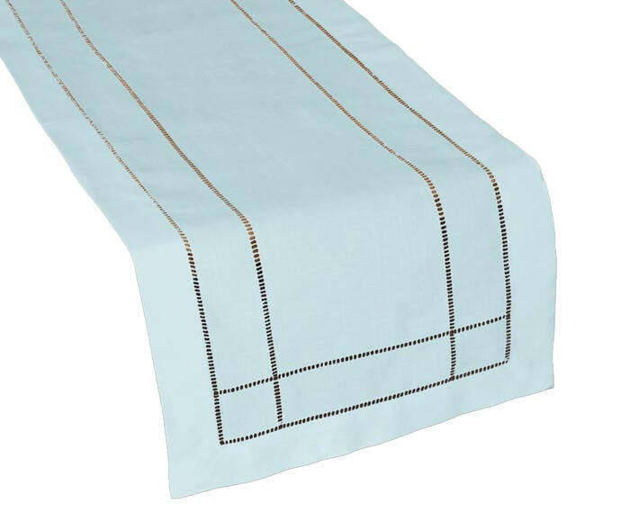 Caminho de Mesa com Ponto Ajour Azul Claro - image 0