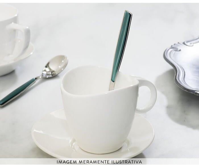Jogo de Colheres para Caf&eacute; Glamour Verde Tiffany image number 2