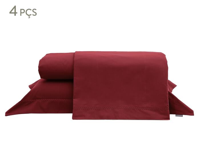 Jogo de Len&ccedil;ol Colors Merlot 200 Fios - image 0