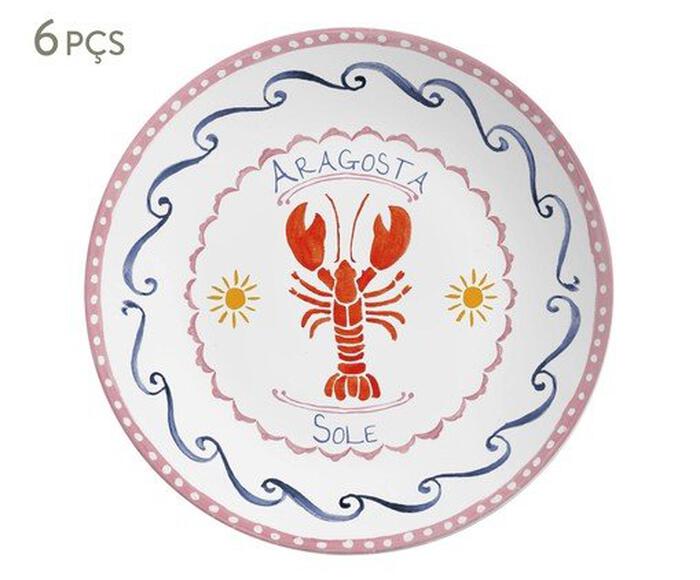 Jogo de Pratos Raso Di Mare Azul image number 0