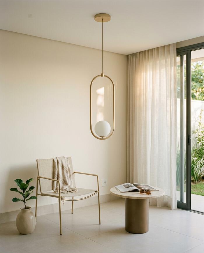 Pendente Oval Champagne Bivolt - image 1