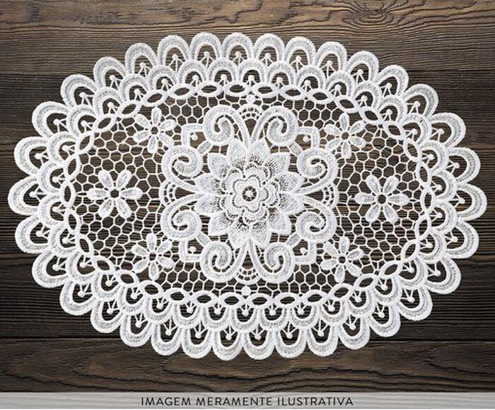 Lugar Americano Oval Floral Branco - image 1