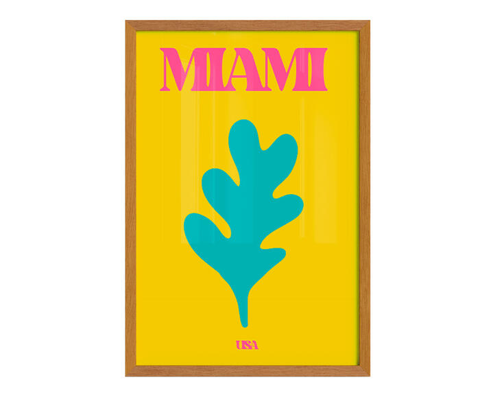 Quadro Miami com Moldura em Madeira - image 1