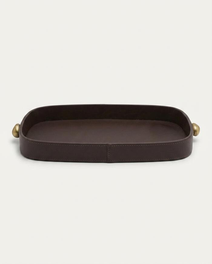 Bandeja Decorativa Sorelle Dourado e Marrom image number 2