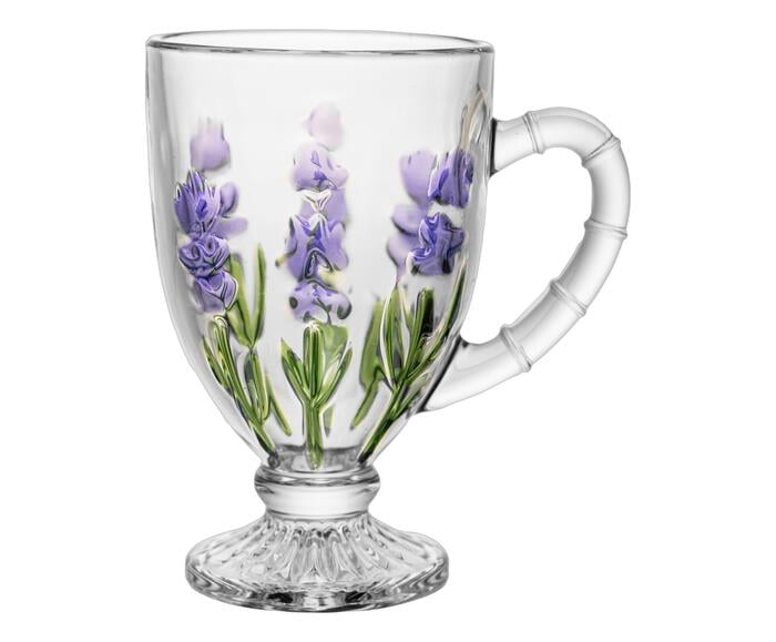Ta&ccedil;a para Cappuccino Lavanda Hand Painting - image 0