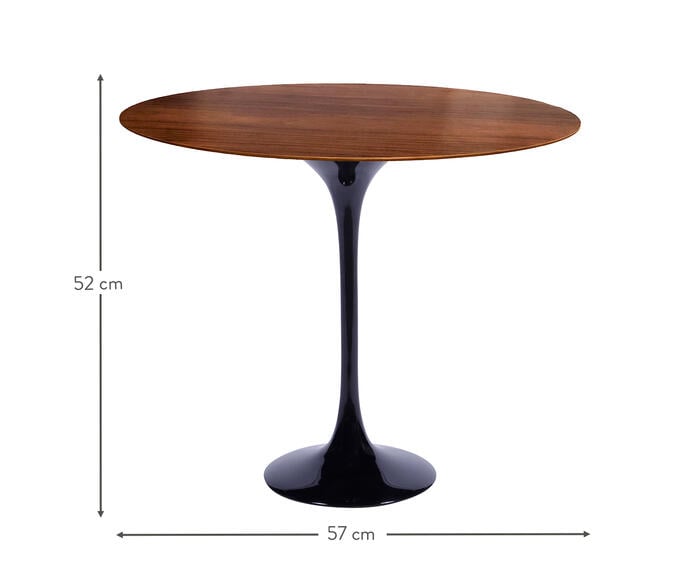 Mesa Saarinen Lateral Oval Imbuia Base Preta - image 1