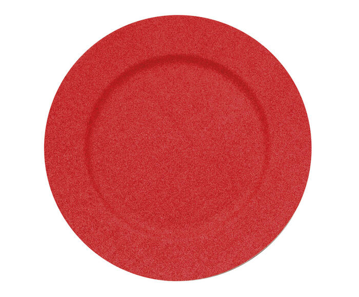 Sousplat Redondo Liso com Glitter - Vermelho - image 0