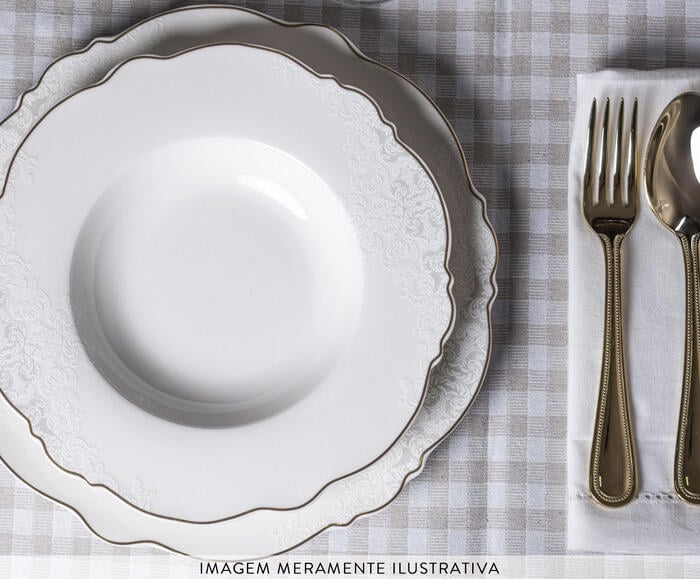 Aparelho de Jantar Royal Classic China Com Filado Dourado - image 1