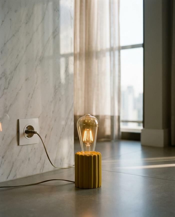 Lumin&aacute;ria de Mesa com Led - Amarelo - image 1