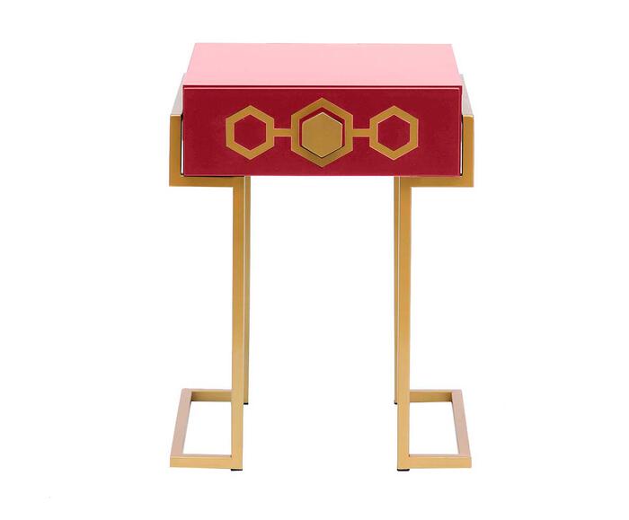 Mesa de Cabeceira Glam Firebrick - Vermelho - image 1