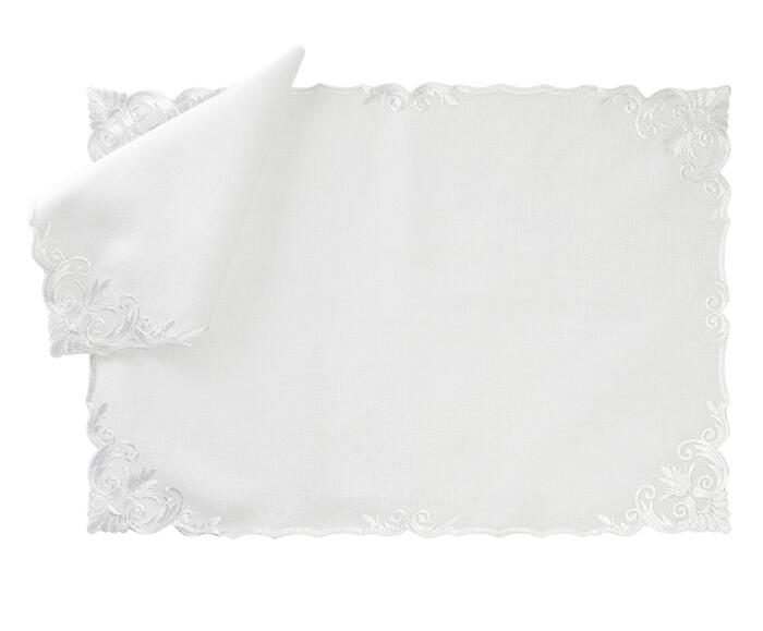 Jogo de Lugar Americano e Guardanapo Carani Branco - image 0