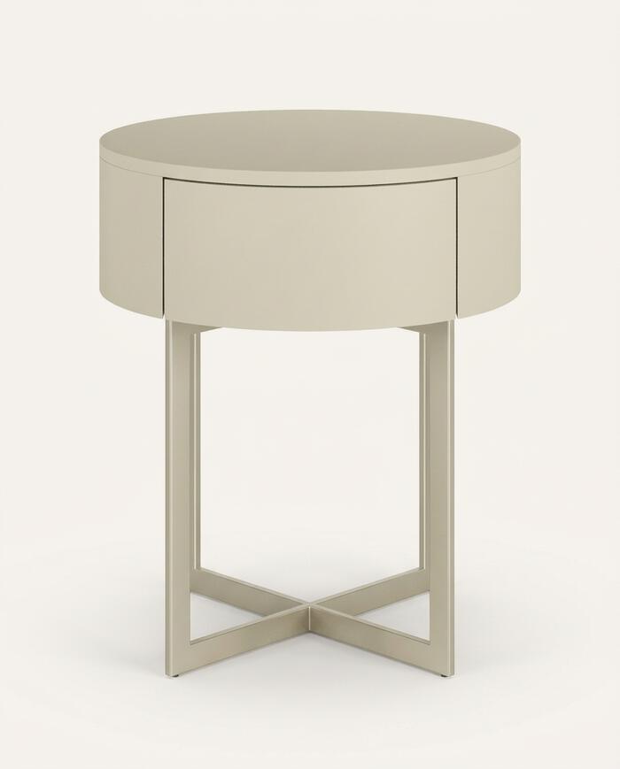 Mesa de Cabeceira Redonda Pecci Frap&ecirc; e Champanhe - image 0