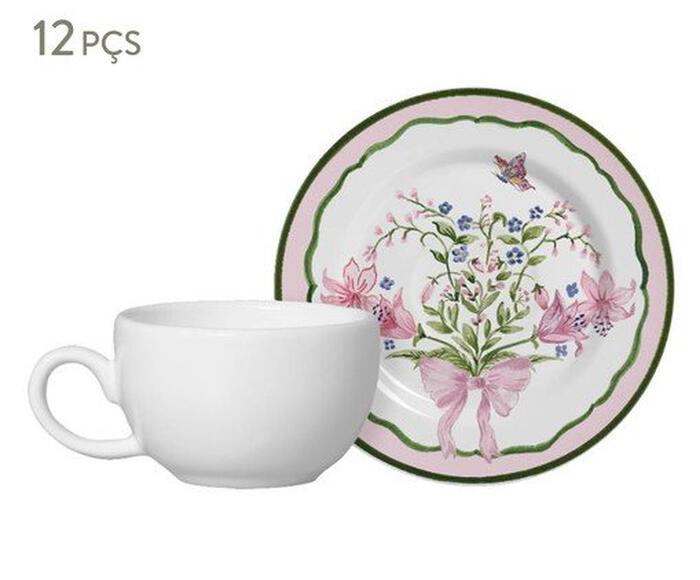 Jogo de X&iacute;caras para Caf&eacute; Bellet Bouquet Rosa - image 0