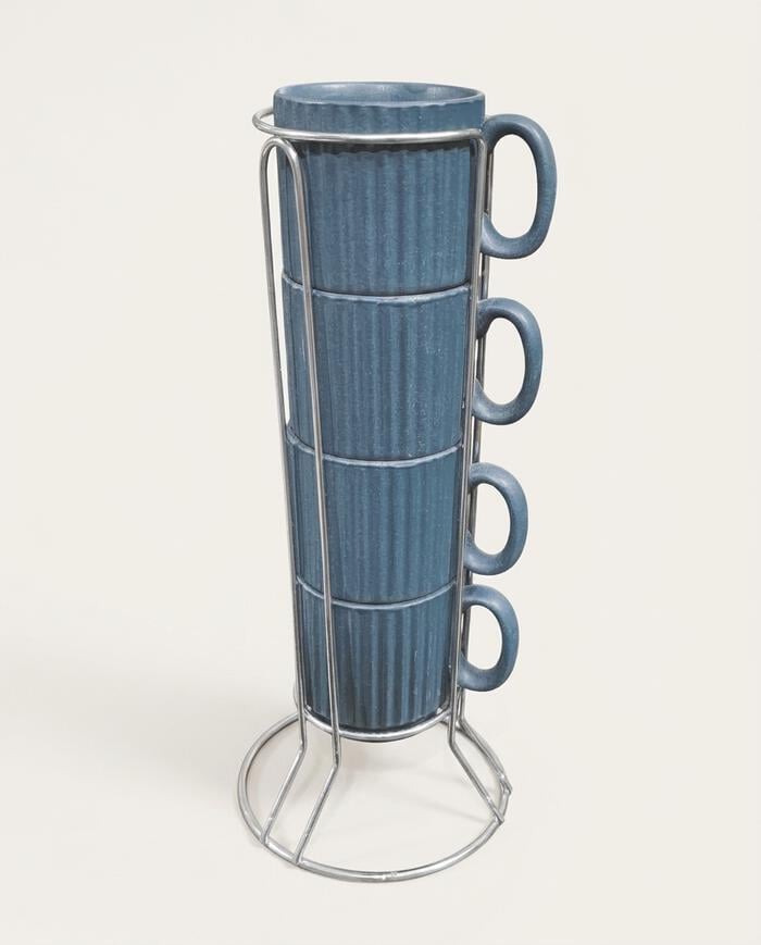 Jogo de X&iacute;caras para Caf&eacute; Striatto Cinza - image 0