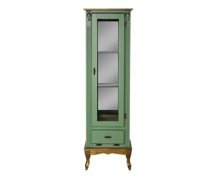 Vitrine Luiz Xv Rafaldini Verde Kalle e Imbuia Glaser - image 0